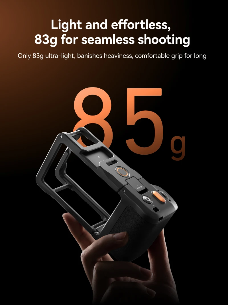 TELESIN Hilfshandgriff ZOOM Abnehmbares Fernbedienungs-Set für DJI OSMO Action6 Rabbit Cage Schnellverschluss-Schutzhülle – Detail 6