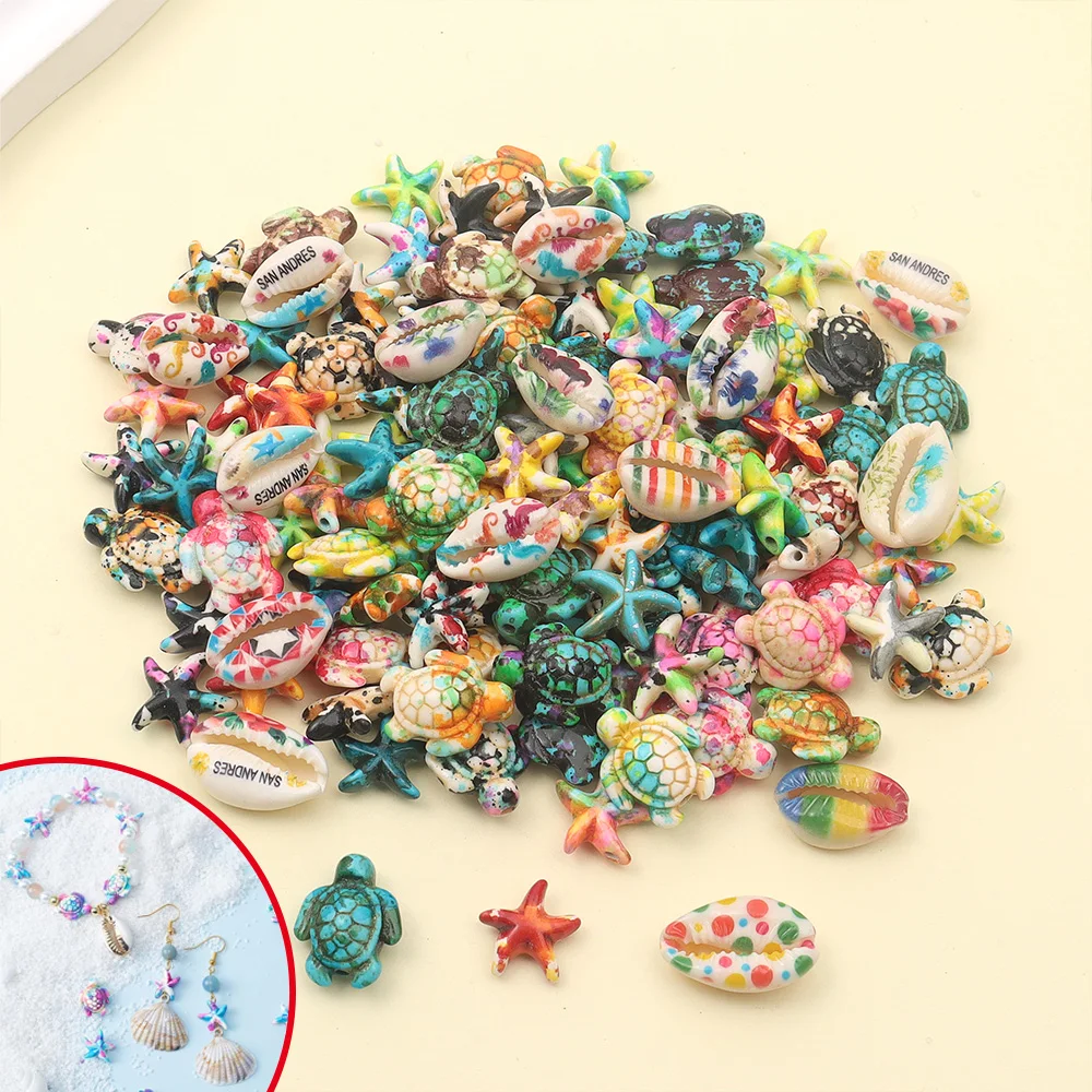 25/50/70 Uds. Cuentas turquesas multicolores se pueden utilizar para pulseras DIY, joyería artesanal y accesorios decorativos de verano