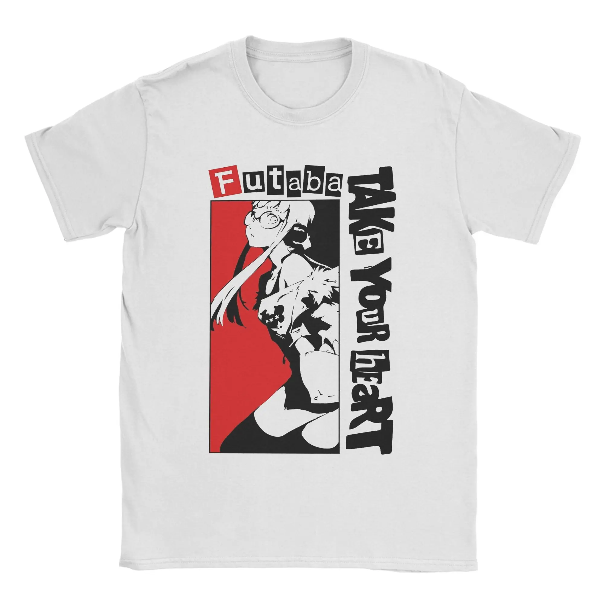 Novedad Futaba Sakura Personas 5 camiseta de algodón de manga corta de Anime cuello redondo camiseta superior de verano