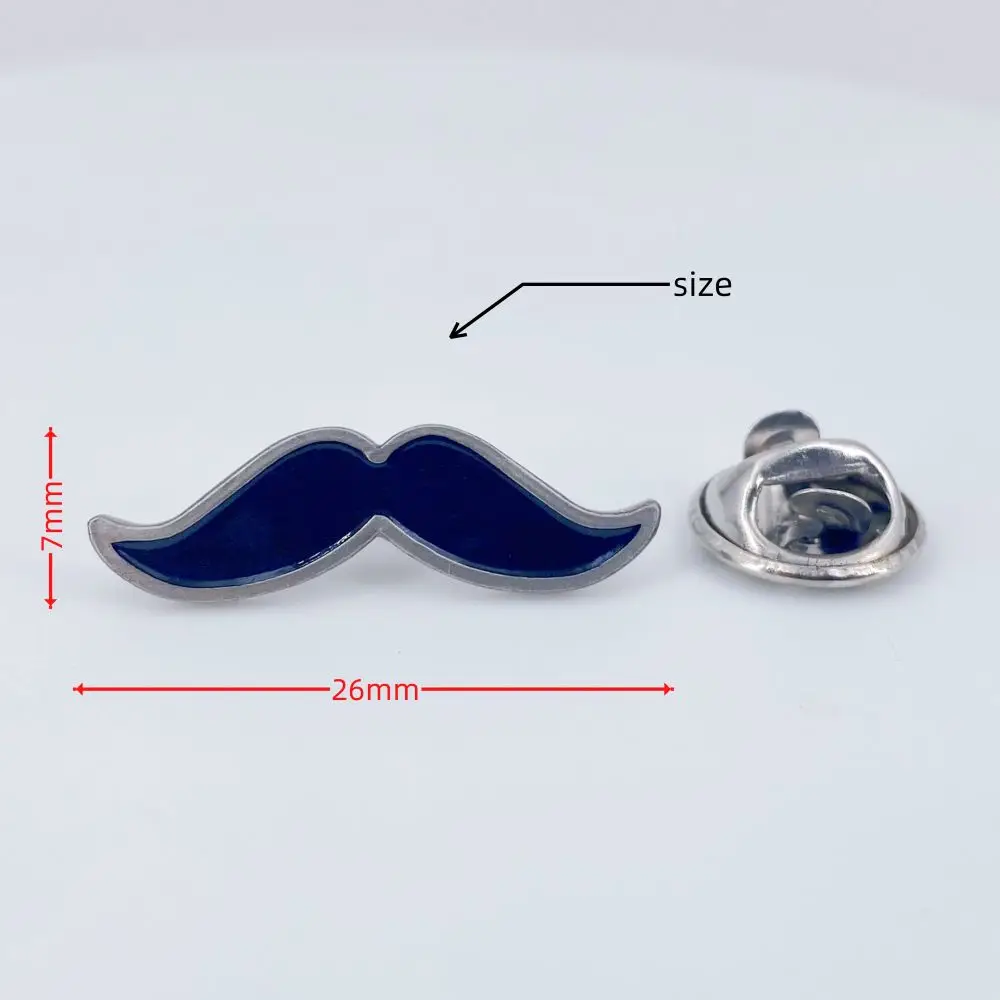 Hipster-Schnurrbart Trendiger Niedlicher Emaille-Anstecker – Detail 3