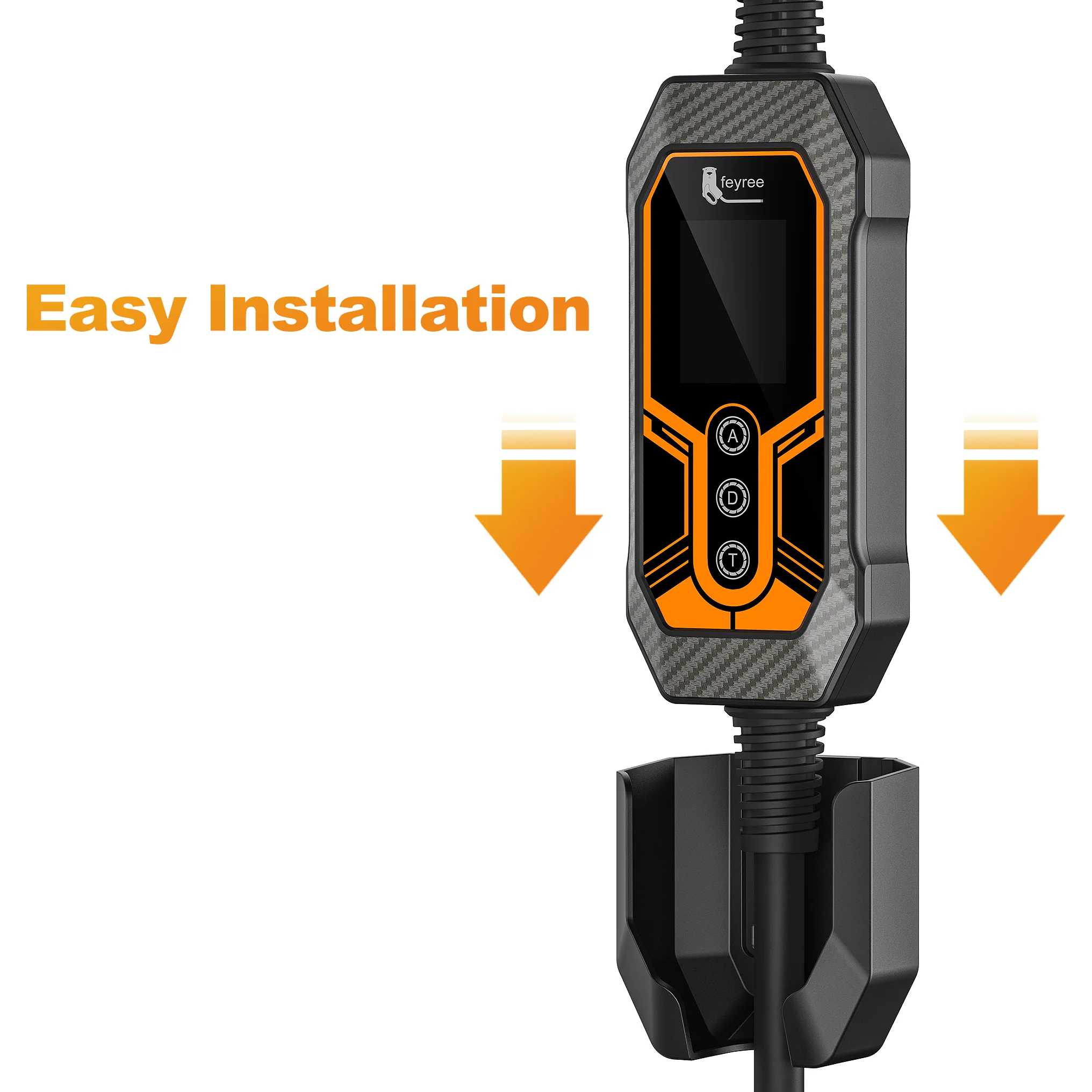 Foyree Soporte para cargador EV Gancho de alta resistencia Fácil instalación Soporte de pared fijo para cargador portátil EV 7KW 11KW EVSE