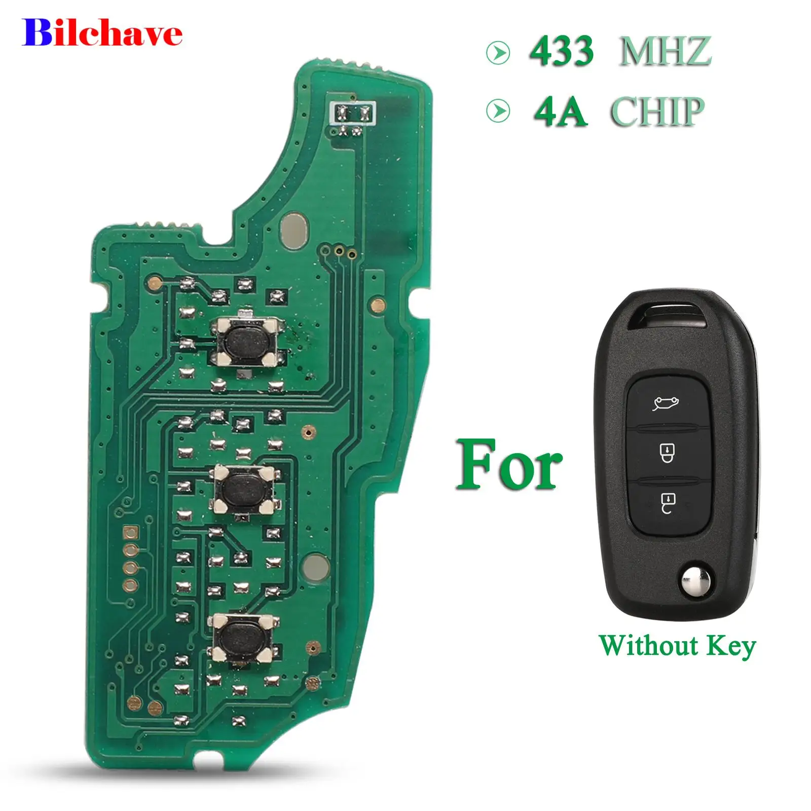 

jingyuqin For Renault Megane4 (2016+) Kadjar (-2015)Captur (-2013) Symbol (-2012) Fob Remote Key Circuit Board 433MHz 4A Chip