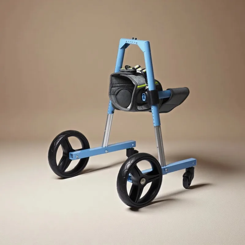 Dual-Use Pet Wheelchair for Front or Back Leg Rehab Convertible 2-Wheel Dog Mobility Cart with 180 Degree Rotating Wheel Axle