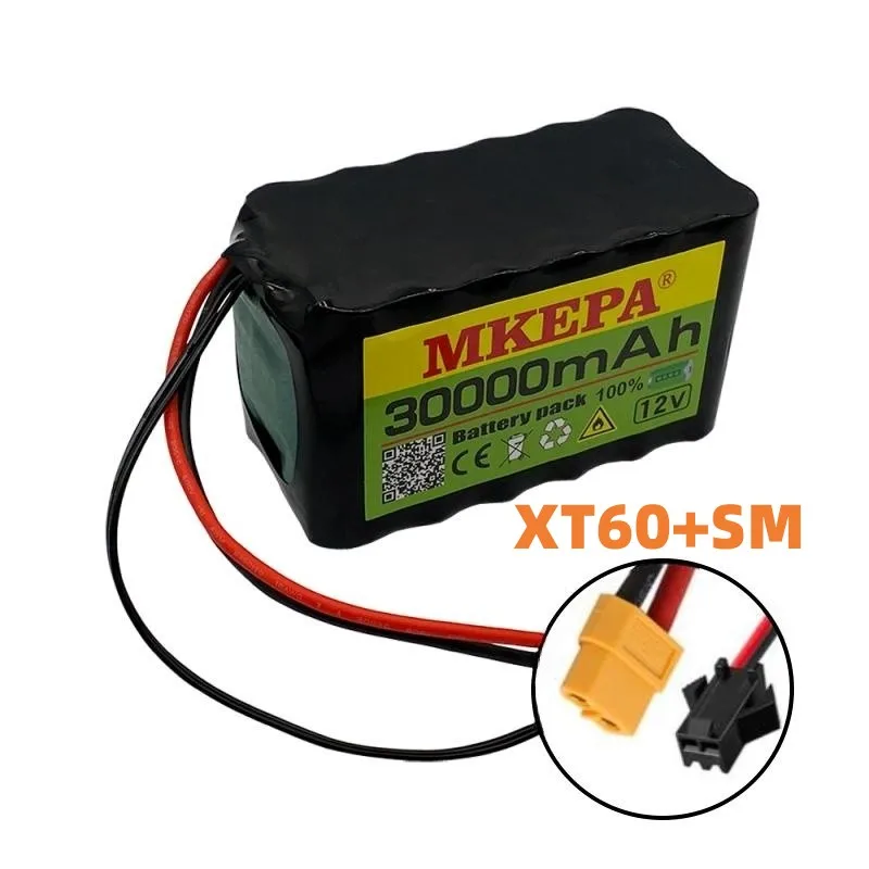 3S6P 12V 30Ah 40A BMS orline battery pack 18650 li-ion 30000mAh cells XT60 DC5521 400Watt High Power Motor Scooter light