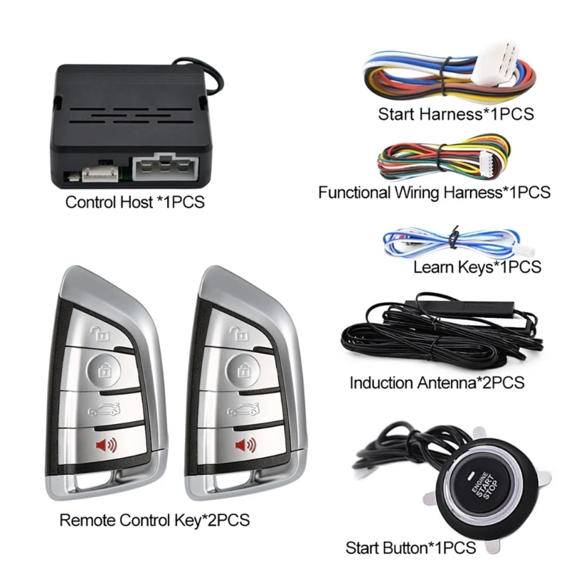 

28GB Keyless Entry System Car Alarm Remote System Car Ignition Stop System with 2 Key Car Accessory