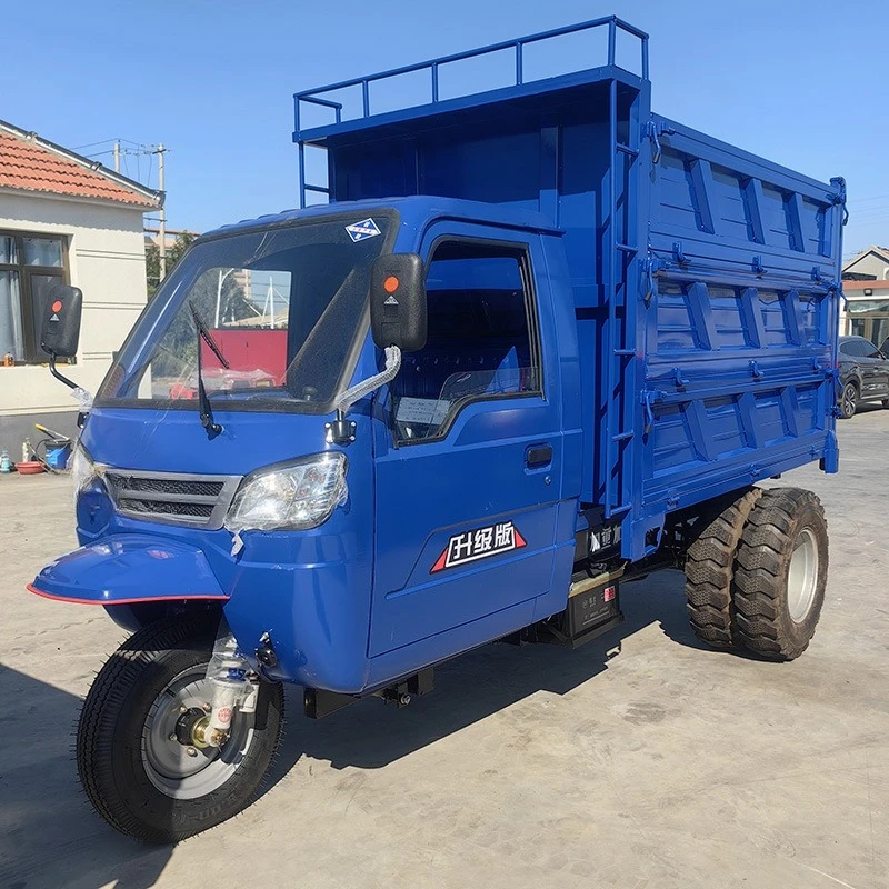 

Tricycle sanitation road garbage removal truck agricultural grain three door transport truck