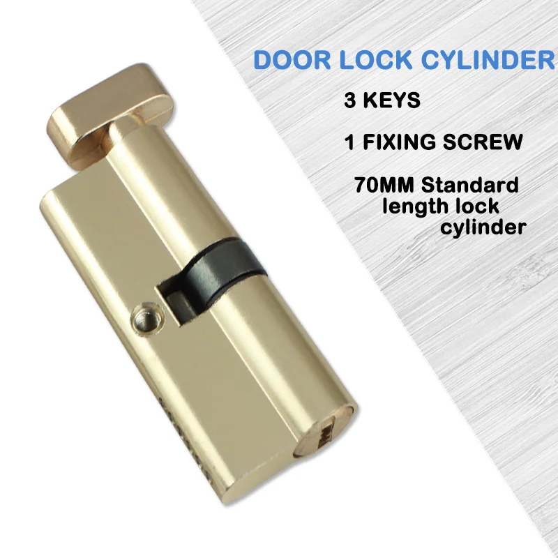 70 Lock Cylinder With 3 Keys Wooden Door Lock Cylinder Anti-Theft Entrance Alloy Door Lock Indoor Door Lock Lengthened Core