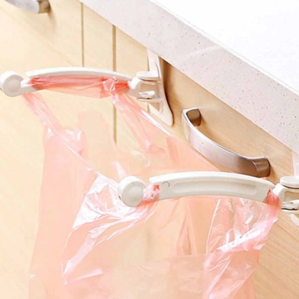 

3 Sets Garbage Bag Holder Trash Rack Dispenser Pantry Bin Clip Hanging Kitchen Cabinet Bathroom Portable ABS Lightweight Storage