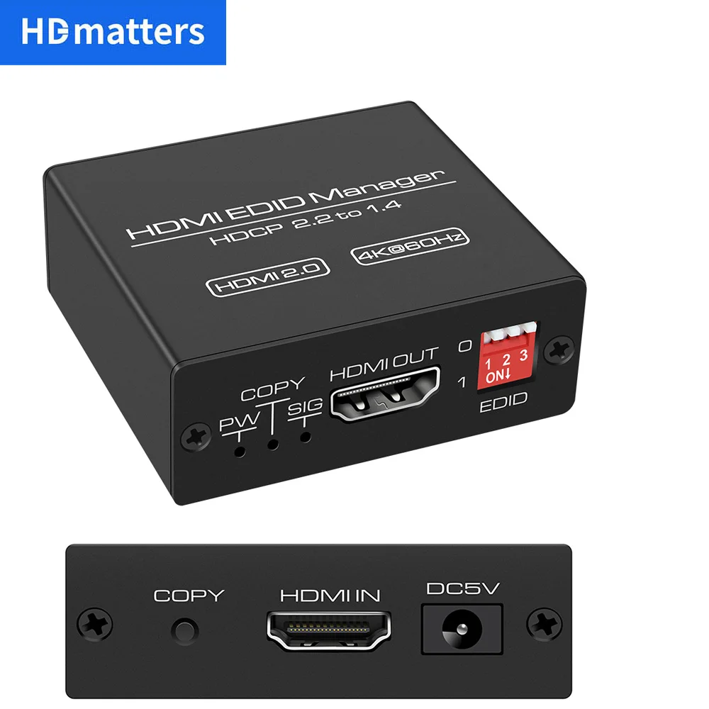 HDMI EDID manager 4K 60Hz HDMI EDID Feeder EDID Emulator Emulation HDMI EDID issues doctor HDMI 2.0 EDID adapter converter