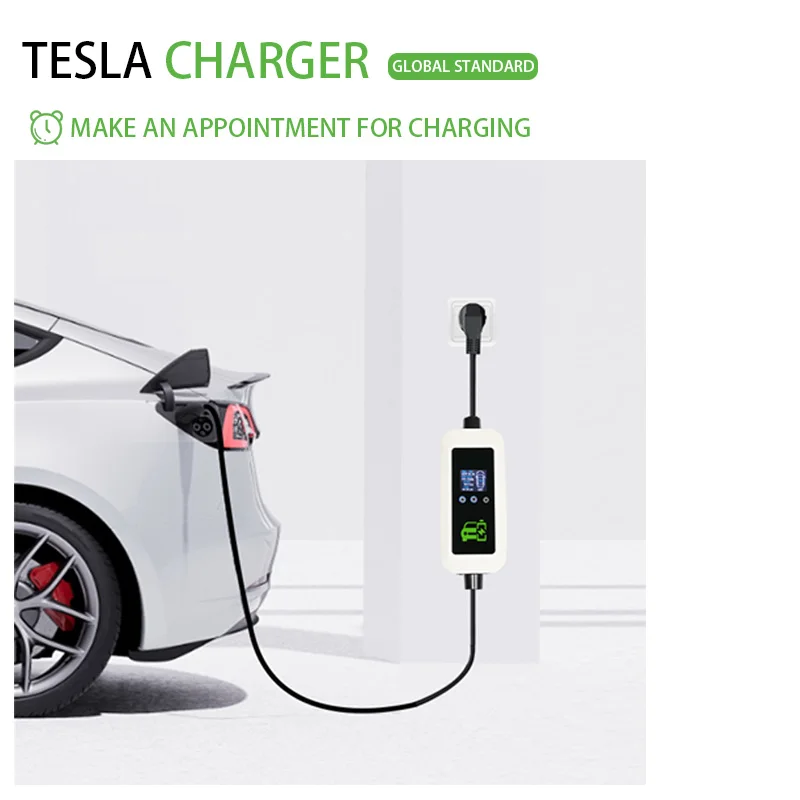 Hot Sale 16A 3.5kW Portable Tesla Electric Vehicle Charger With Indicator Lights - Compatible With All Tesla Models