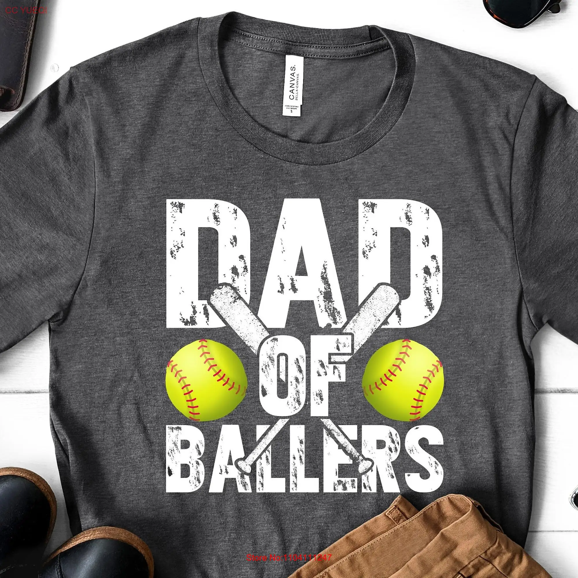 Papa von Ballern Trikot T-Shirt Sportspiele Softball Herren Top Ball Schläger lange oder kurze Ärmel