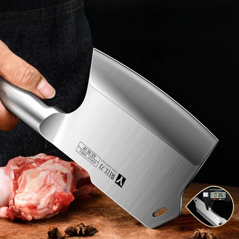 All steel bone cutting knife chopping bone domestic kitchen thick chopping knife. Commercial axe knife Butcher knife