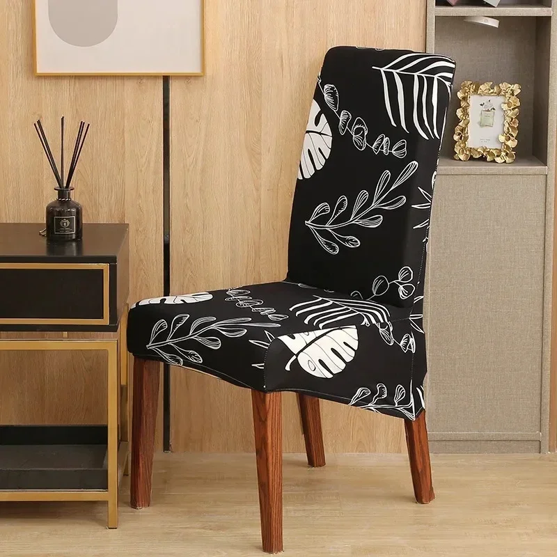 Spandex Elastic Printing Dining Chair Cover Modern Removable Anti-dirty Seat Case Stretch Slipcover Banquet sillas de oficina