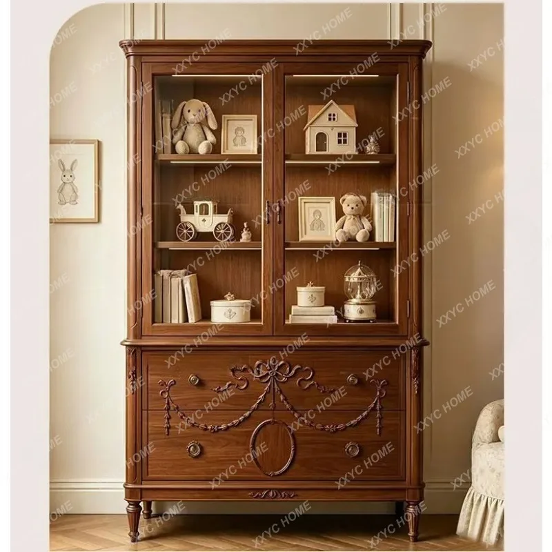 XXFactory Direct Antique Living Room Bookcase Retro Multifunctional Locker