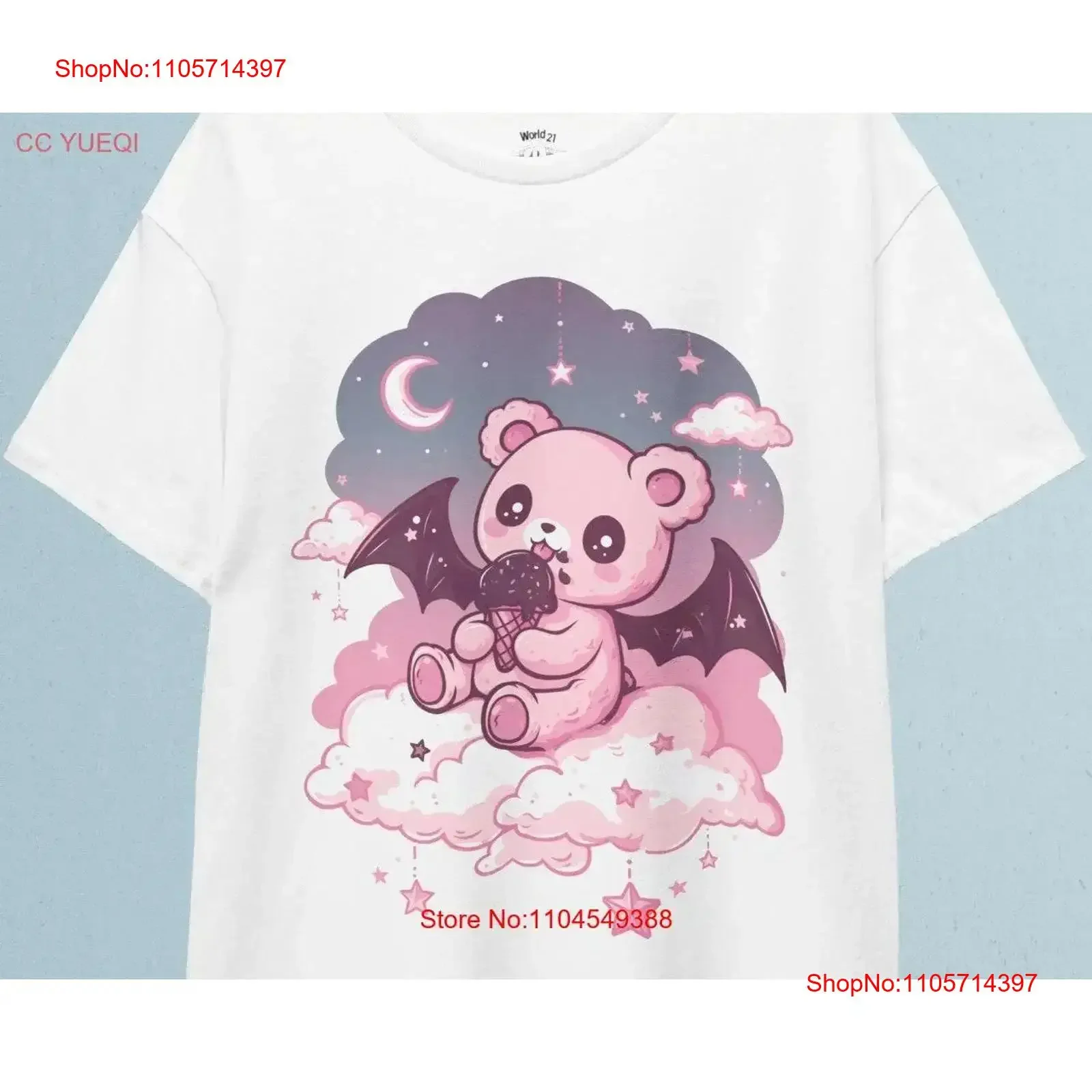 Pastel Goth Teddy Bear T Shirt Kawaii Clothes Harajuku Clothing Creepy Cute Witchy Yami vintage Washed streetwear Slightly
