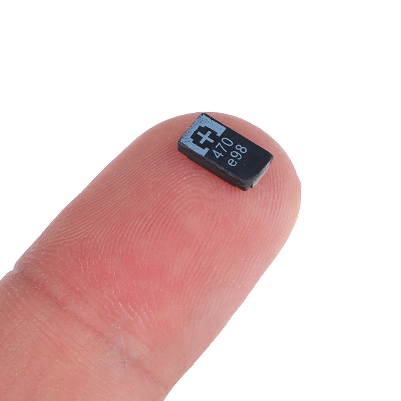 Condensador de polímero de tantalio, Parche de 5 piezas, 2R5TPE470M9, 2,5 V, 470uF, tipo D Delgado, 7343 de alto peso Molecular