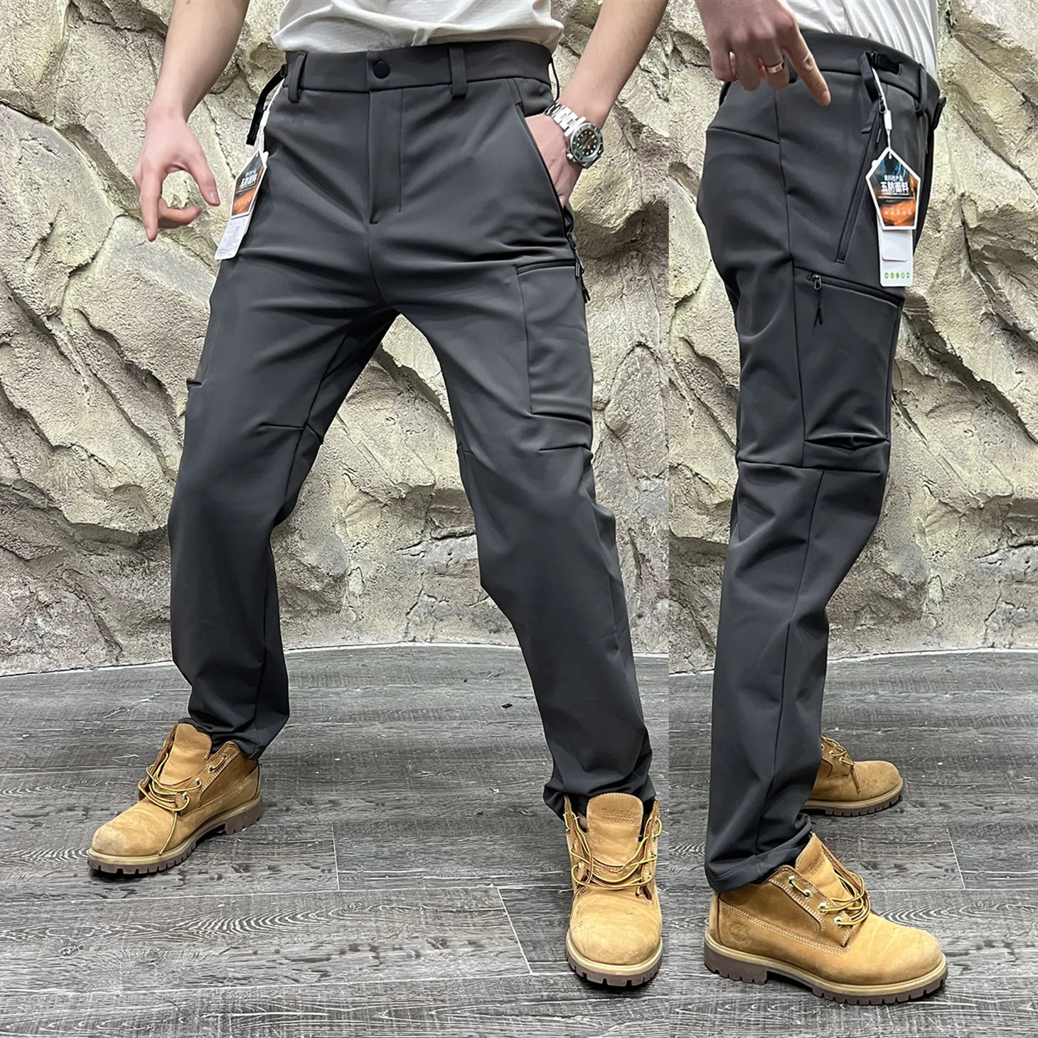 

Men's Outdoor Workwear Casual Pants Thiened Wear-resistant 3D Dync Tailoring Soft ell Jaet Casual Trousers