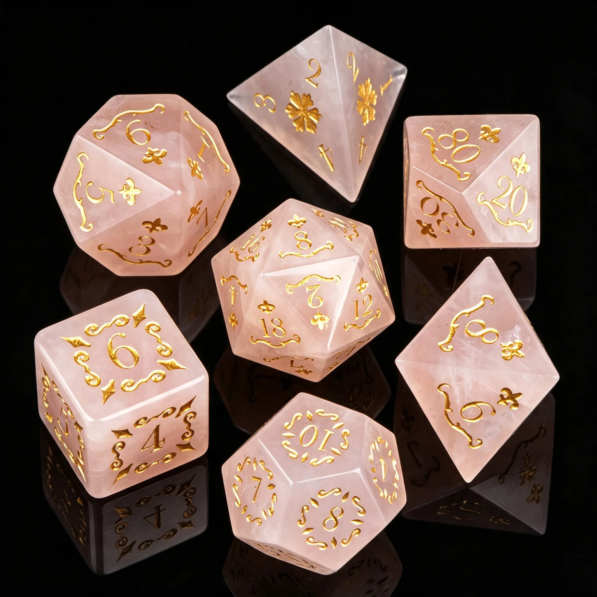 Random Gemstone DND Dice Mystery Box 7 Pcs Polyhedral Crystal Dice Set For D&D Dungeons and Dragons Role Playing Tabletop Games
