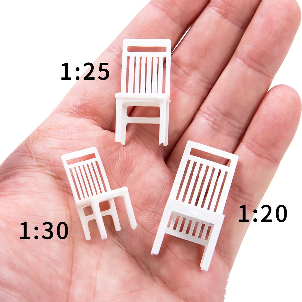 Scale 1:20 1:25 1:30 Miniature Chairs Model ABS Indoor Materials Kits Diy Scene Layout Diorama Kits 10Pcs/Lot