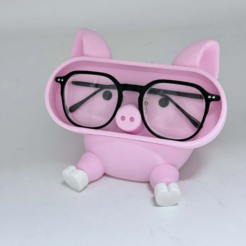 Portable Pink Piggy Glasses Case Large Capacity PLA Pig Stationery Storage Box Dust-proof Anti-lost Sunglasses Protective Case