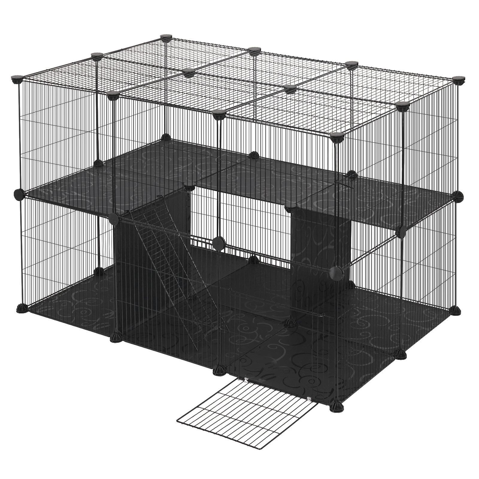 EUGAD DIY Haustier-Laufstall Hundekäfig Katzenzaun Welpen-Unterstand Tierhaus für Kaninchen Meerschweinchen Spiel- und Schlafbereich Trainingsraum