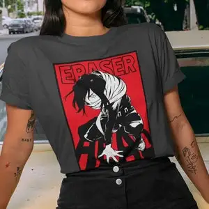 Unisex Erasure Stance T-shirt - Stealth Hero Shirt, Anime Stealth Garment, Manga Teacher Attire, Covert Power Clothing