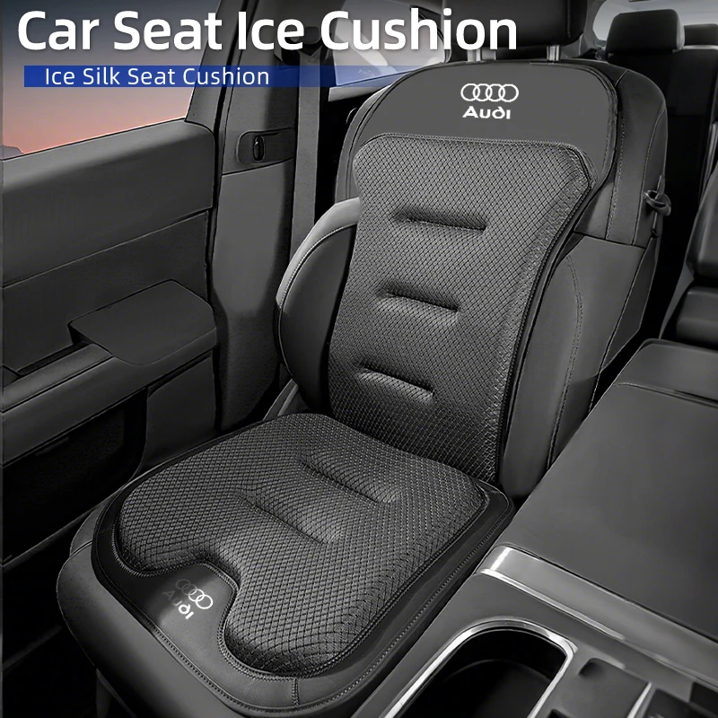 

Автомобильная подушка-накидка из ледяного шелка на сиденье и спинку, дышащая, для Audi A1 A3 A4 A5 A6 A7 A8 Q2 Q3 Quattro S3 S4 RS5 RS6
