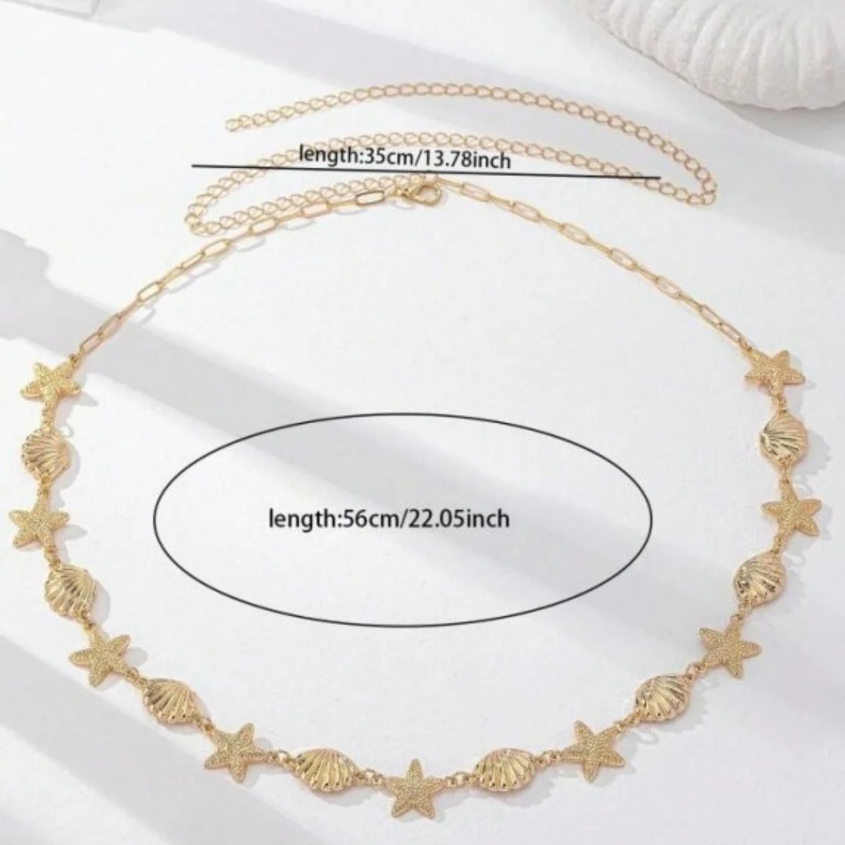 Metallische Seestern-Muschel-Taillenkette für Damen und Herren, trendige Sommer-Strand-Ozean-Seestern-Bauchkette, böhmischer Körperschmuck – Detail 28