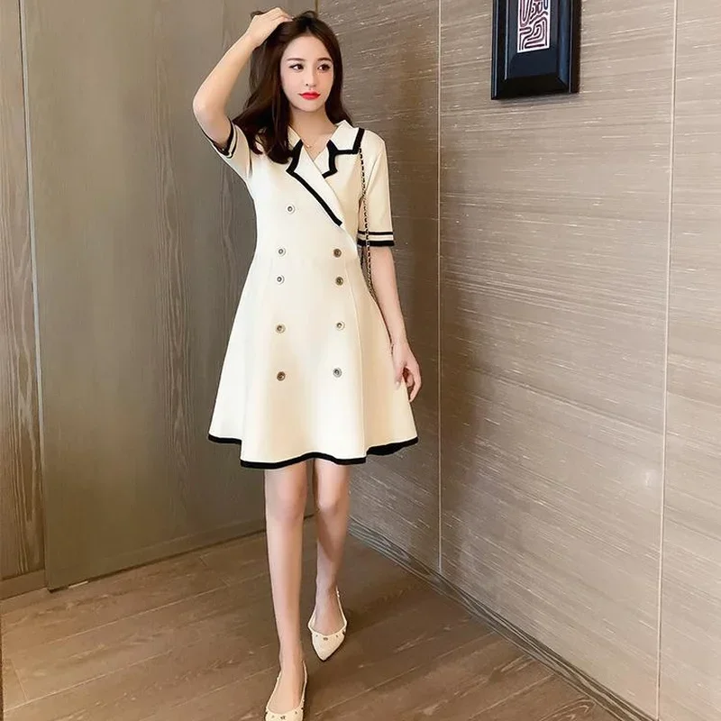 Formal Occasion Black Clothing Female Dresses 2024 Women\'s Dress Short White Mini Blazer Cotton Luxury X Outfits Vintage Trendy