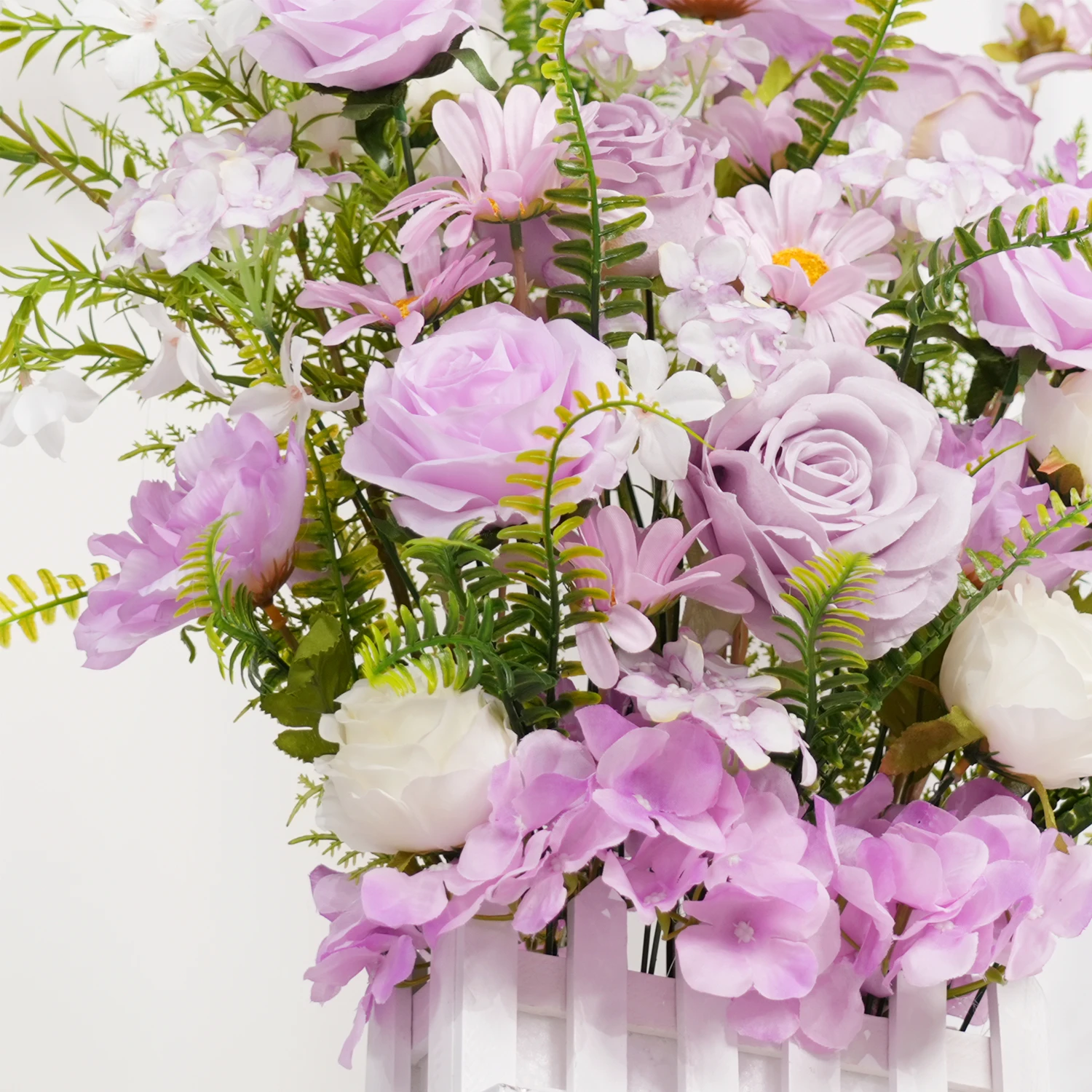 

Uflower Artificial Rose Flower Row Arrangement Purple Wedding Decoration Floral Arrangement Scene Layout Stage Road Lead Props
