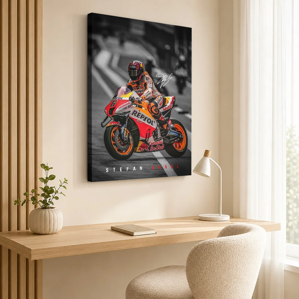 Stefan Bradl MotoGP Canvas Poster Custom Modern Aesthetic Wall Art for Dining Room Home Decoration Ready to Hang Gift for Fans