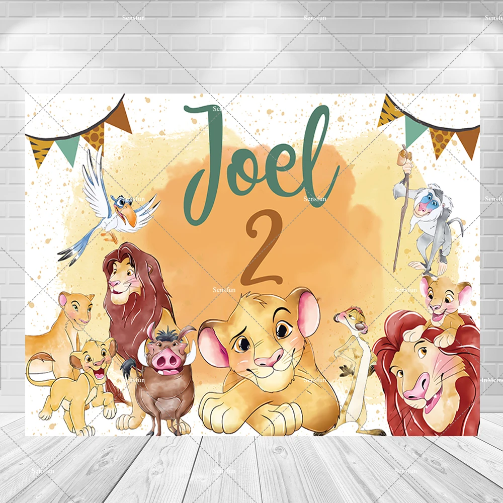 Дисней мультфильм Король Лев Симба фон для фотосъемки для детей день рождения украшения овсянка детский душ фоны на заказ