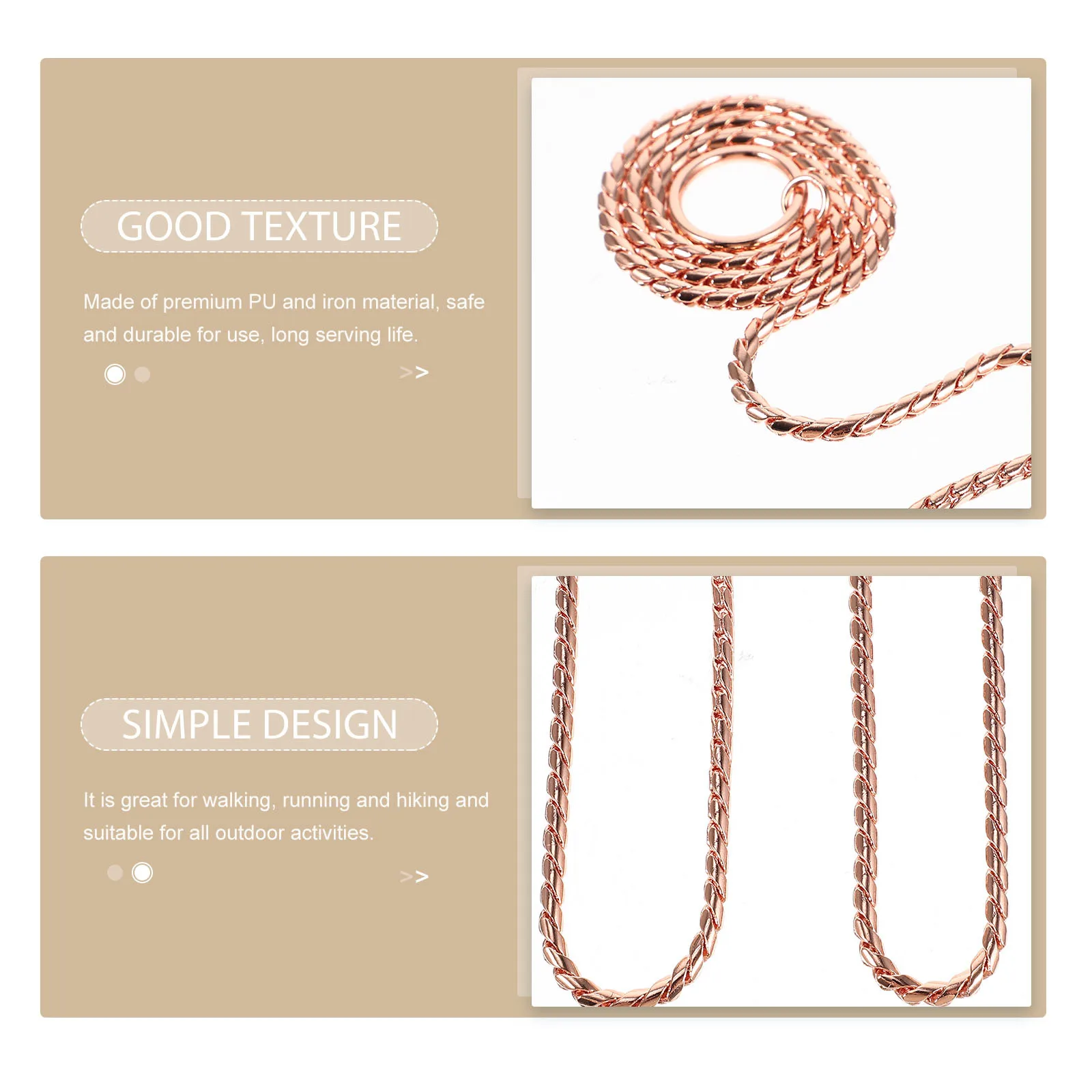 

WOONEKY Stainless Steel Dog Chain Collar for Outdoor Walking Puppy Leash Pet Training Gear