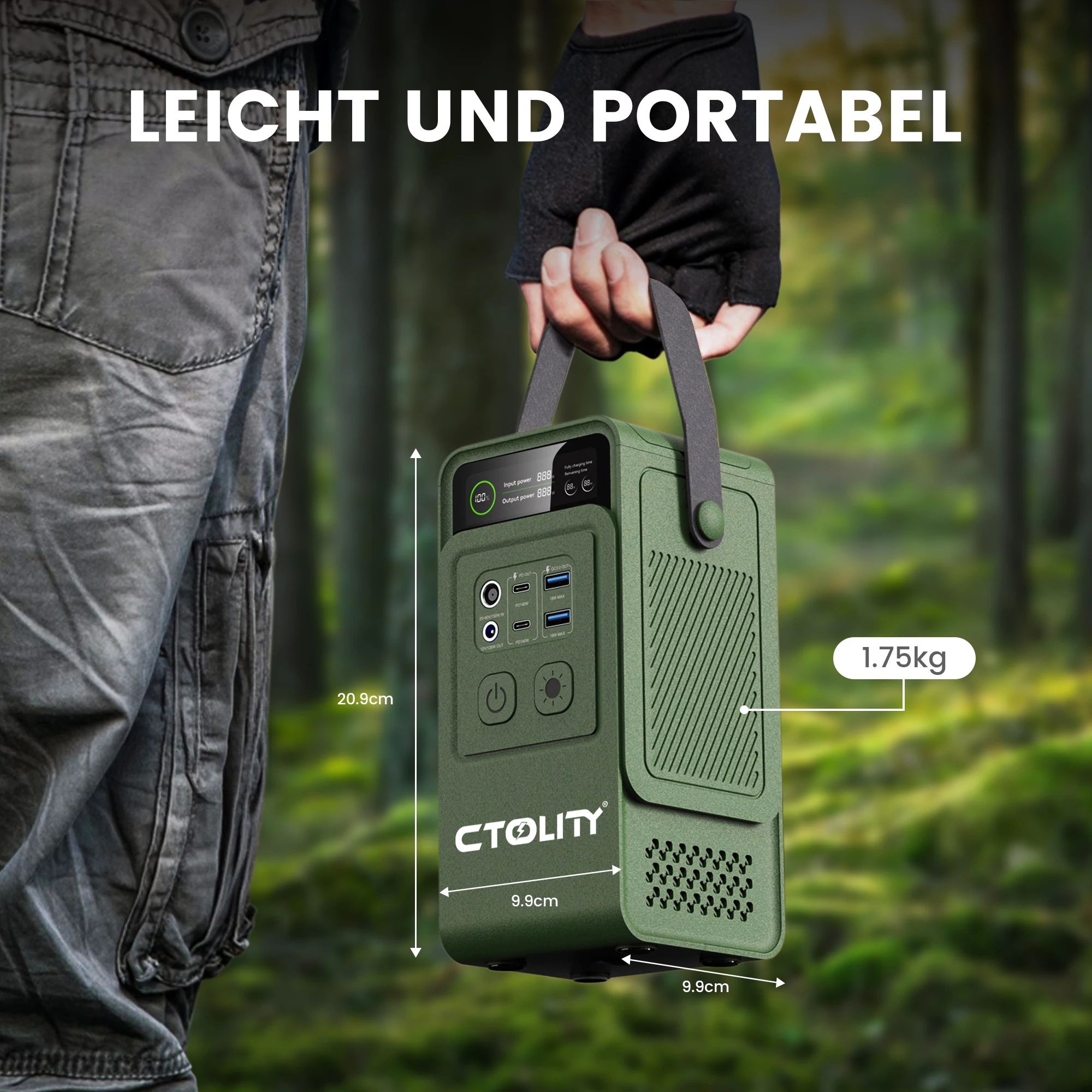 CTOLITY AP200L 60000mAh مولد الطاقة الشمسية 200 واط بنك الطاقة المحمول LiFePO4 للتخييم في الهواء الطلق والاستخدام المنزلي في حالات الطوارئ الصيد RV #2
