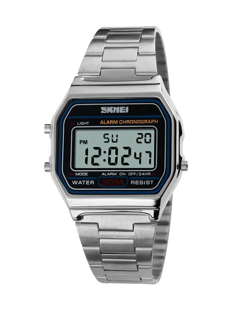 Skmei Luxus Sport Digitale Armbanduhr Männer Edelstahl Chrono Top Marke Uhren Hintergrundbeleuchtung Display 3Bar Wasserdicht Reloj Hom