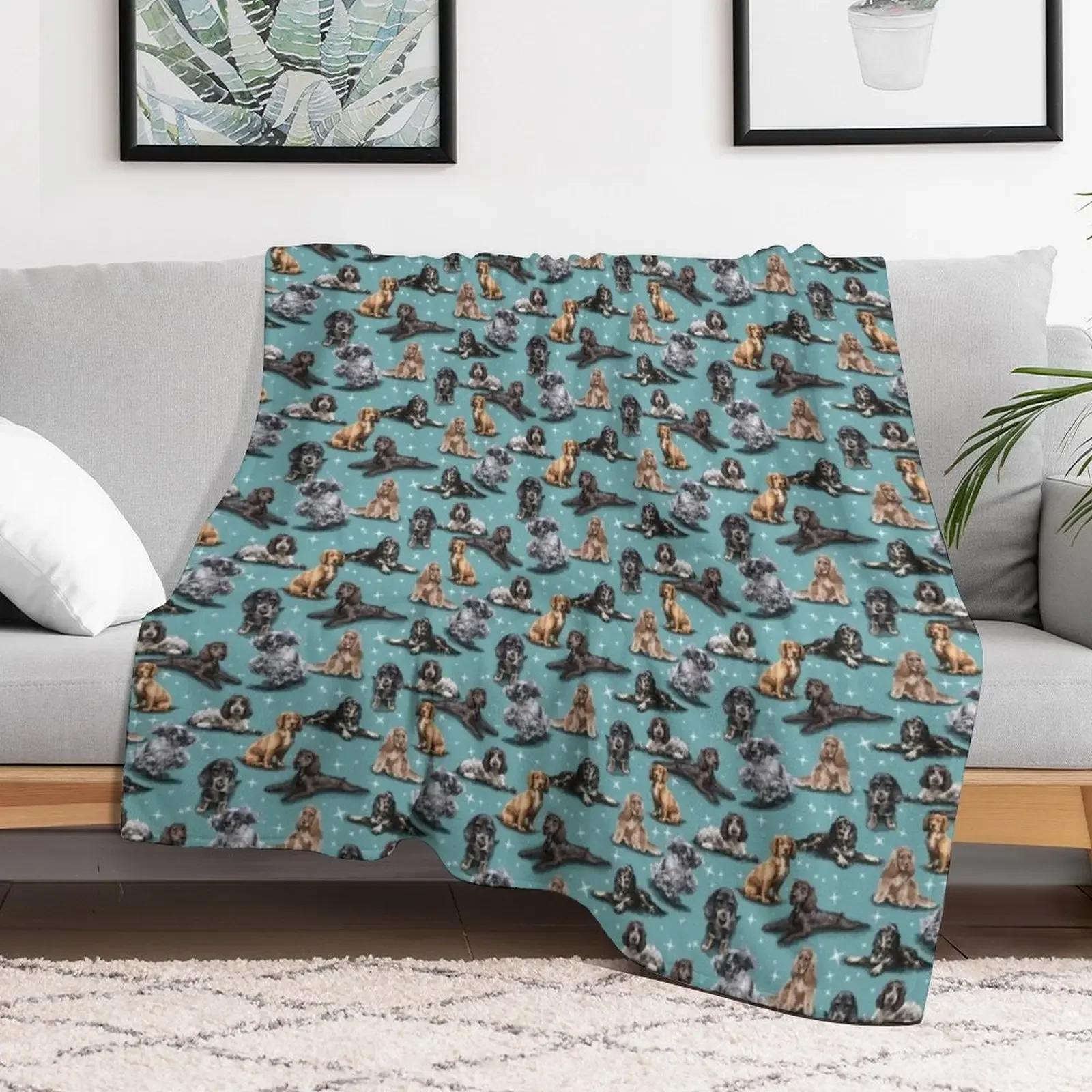 The Cocker Spaniel Throw Blanket Color Fast Cozy Throw Blanket
