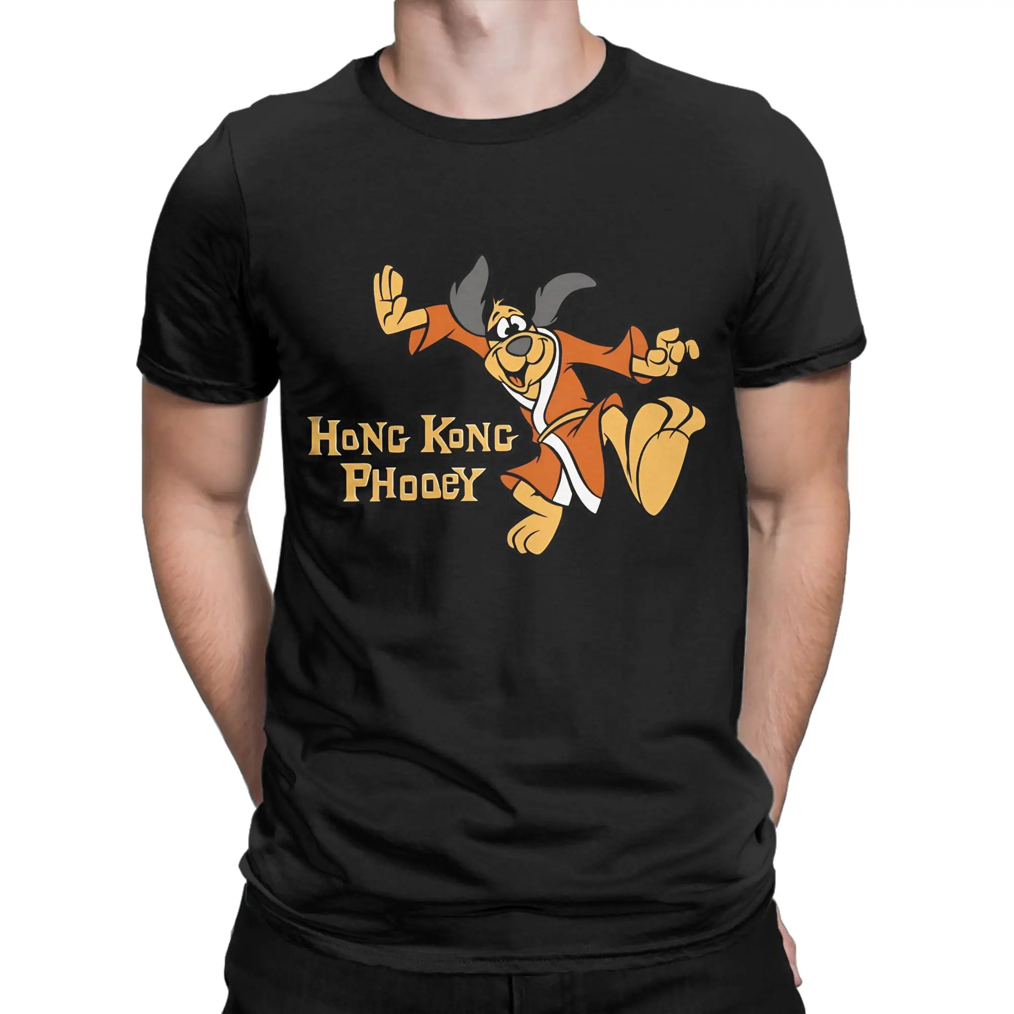 sticker hHong kKong Phooey of kung fu Funny Graphic 100% Cotton T-Shirt hHong kKong Phooey Tops Tees For Men