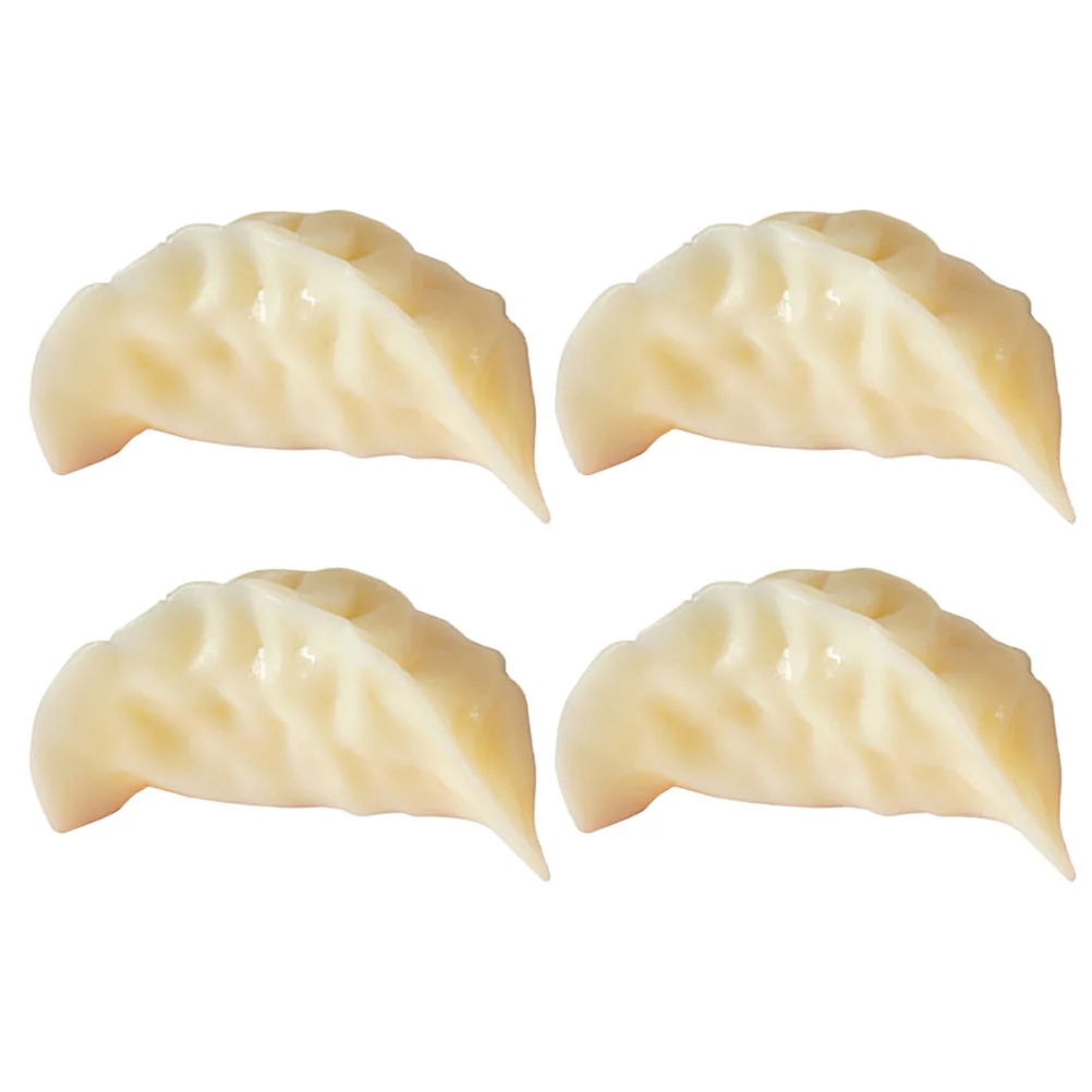 4 Pcs Simulation Dumpling Model Fake Realistic Machine Restaurant Display Prop Pvc Food Decorative