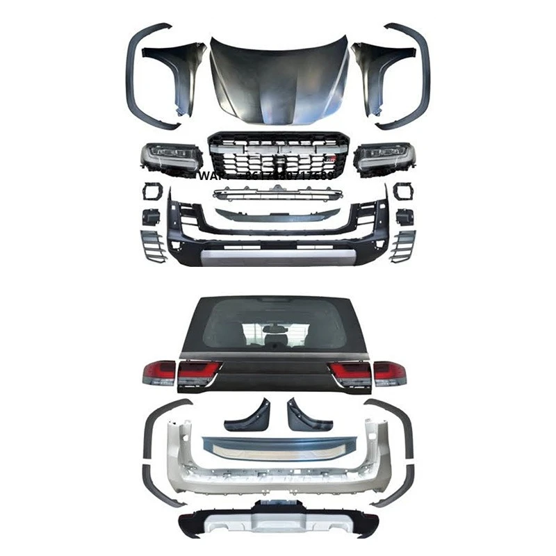 Black Full Body Kit for Land Cruiser 08-21 LC200 Change to 2022 Land Cruiser LC300 Bodykit(GR-Sport 1 to 1)
