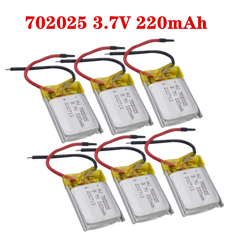 702025 3,7 V 220mAh Lipo Batterie Für MP3 MP4 LED Licht DVD Spielzeug Massager Bluetooth Headset Lautsprecher Maus Hubschrauber 3,7 V Batterie