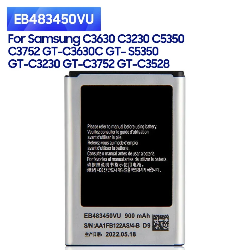 

NEW Replacement Battery EB483450VU For Samsung C3630 C3230 C5350 C3752 GT-C3630 GT-C3630C GT-S5350 GT-C3230 GT-C3752 GT-C3528