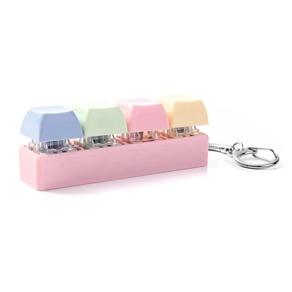 Relaxing 4 Keys Keycap Keychain Click Sound Stress Relief Fidget Keyboard Pass Time Button Keycap Pinch Adult