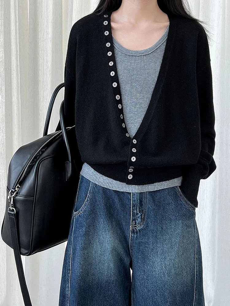 FANAN Office Lady 2 Piece Wool Knitting Tops For Women Sleeveles Slim Vest+single Breasted Cardigan Coats 2025 Autumn New