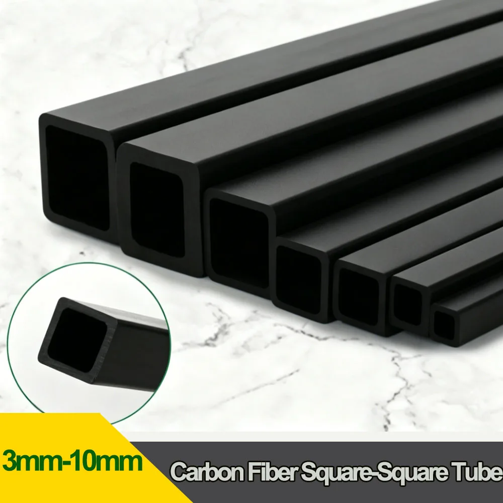 L500mm Carbon Fiber Double Square Tube Outer Square Inner Square Carbon Pipe 3-10mm DIY RC Aircraft Model Making Accessories