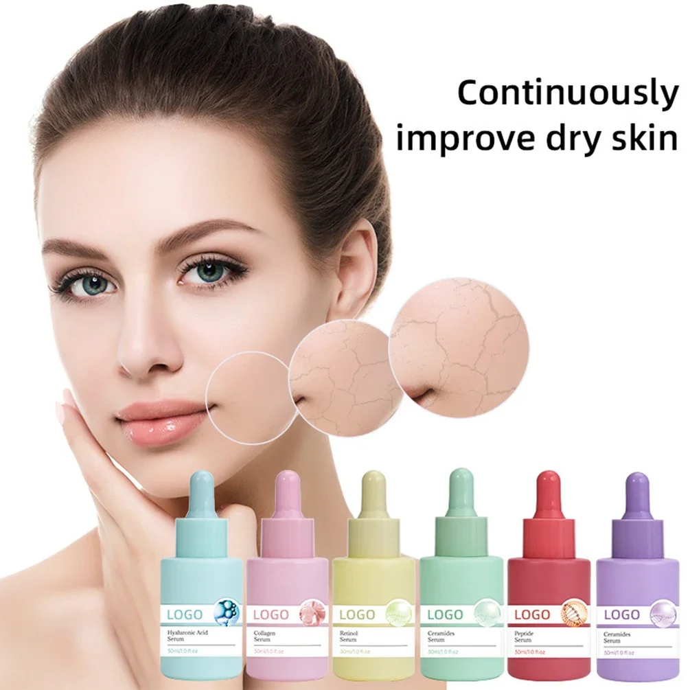 Private Label 6-color Collagen Hyaluronic Acid Essence Custom Logo Nourish Hydrating Anti-Aging Lifting Firming Makeup Wholesale