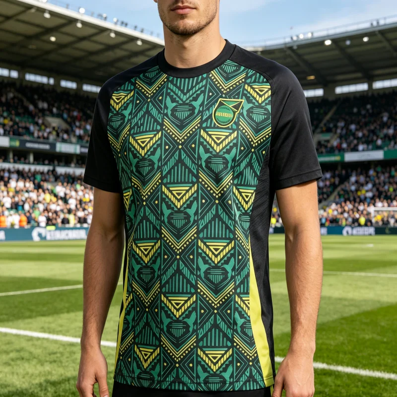 Neues Sommer Herren Jamaika Fußball T-Shirt Outdoor Sport Schnelltrocknend Kurzarm Training Casual Fitness Top Familie Kinder Tees – Detail 1