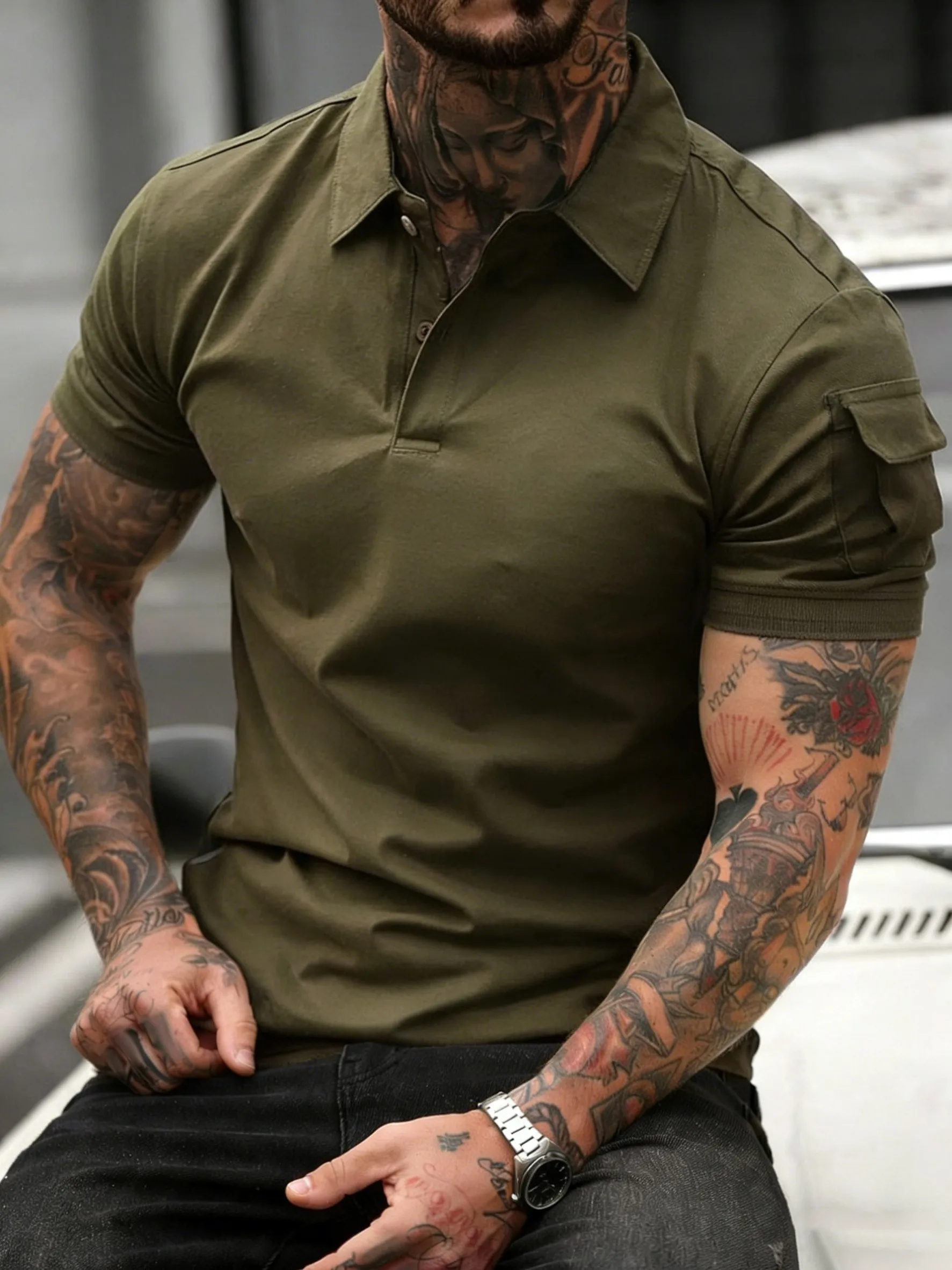 Weiches, atmungsaktives Kurzarm-Poloshirt für Herren, Sommer, locker geschnitten, einfarbig, neue Mode, Streetwear, Sport, Basic-T-Shirt