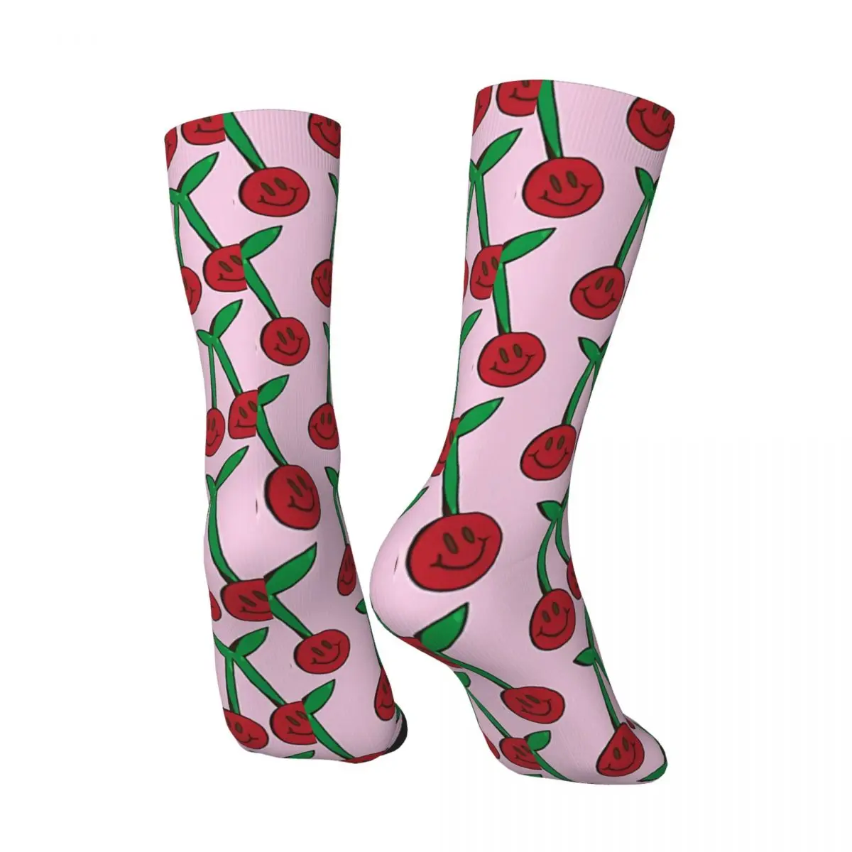 Hip Hop Retro Happy Cherries Crazy Men's Socks Unisex Doodle Art Harajuku Seamless Printed Novelty Crew Sock Boys Gift