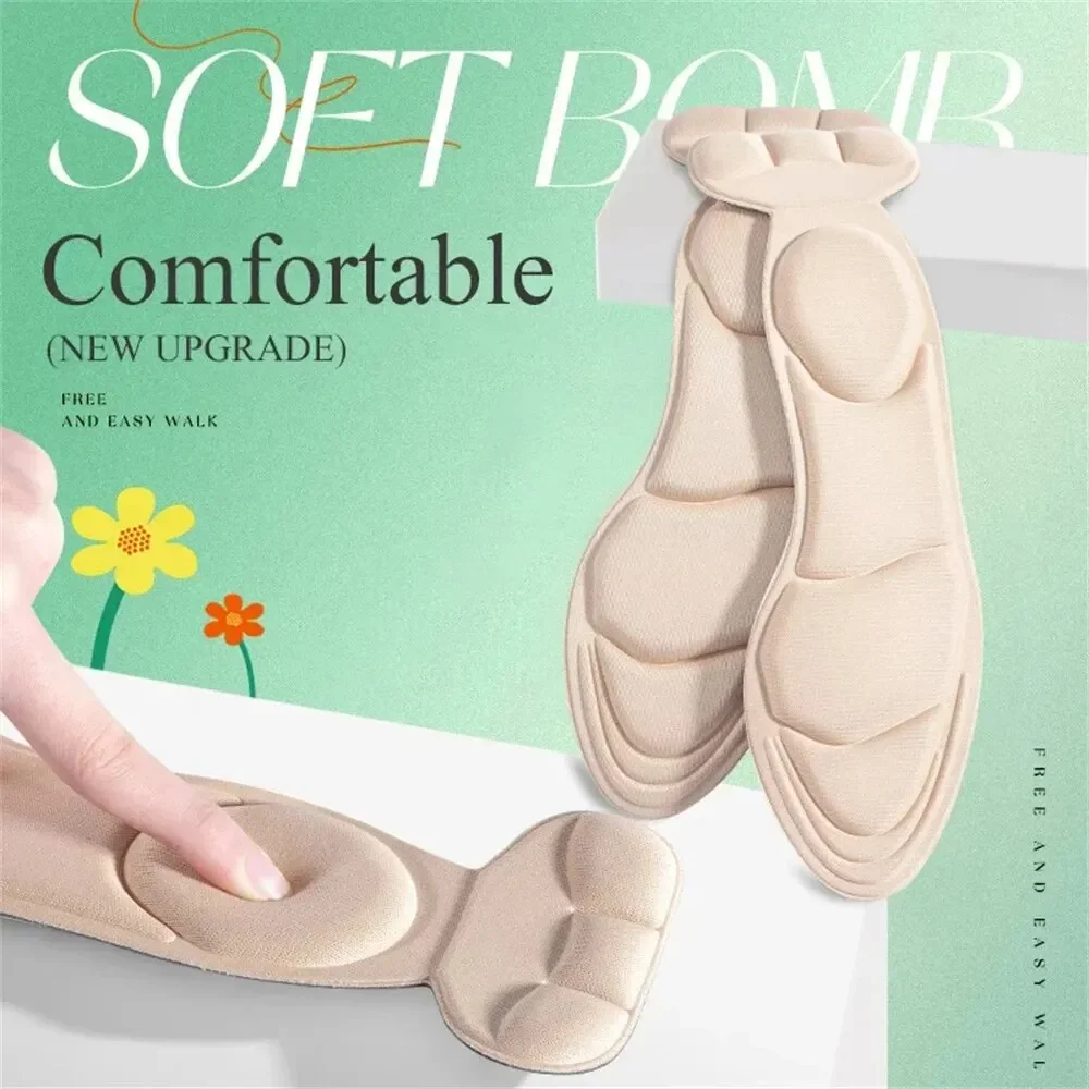Insoles Memory Foam Women High-heel Shoes Insoles Anti-slip Cutable Insole Comfort Breathable Heel Protection Massage Shoe Pads