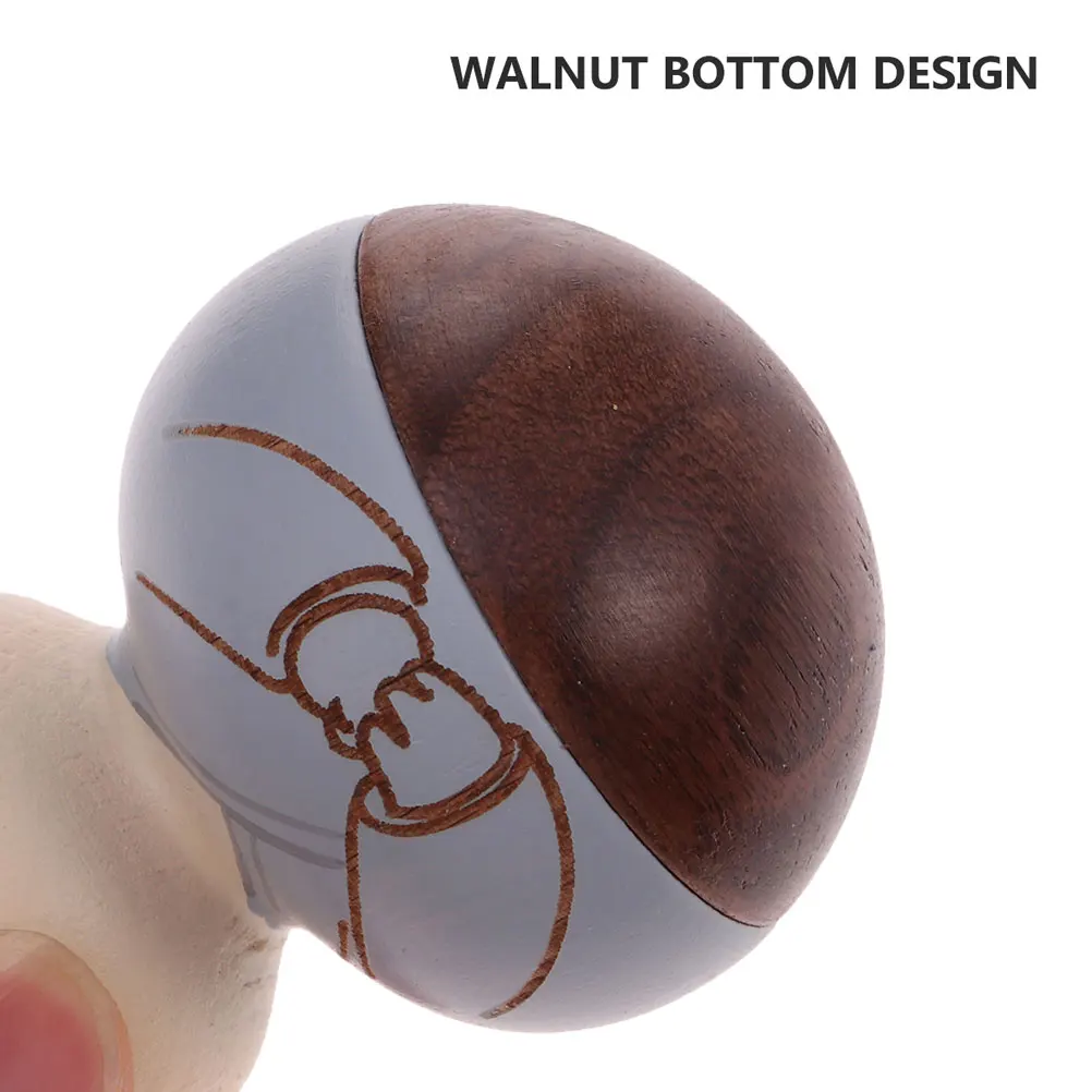 

1pc Wooden Tumbler Monk Decoration Creative Handmade For Table Desktop Home Office Gift Grey Eye Closed Wooden Craft Desktop